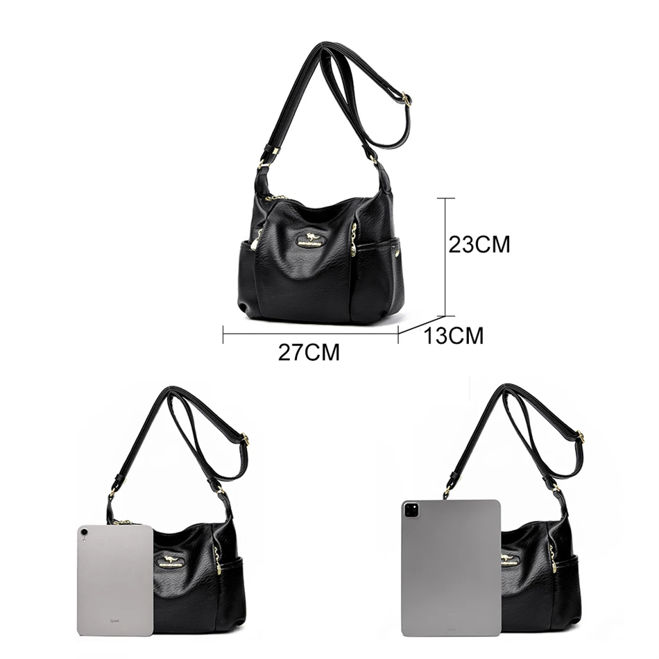 2024 New Style High Quality Soft Leather Women Shoulder Bags Designer Brand Multiple Pockets Crossbody Bags Purses and Handbags