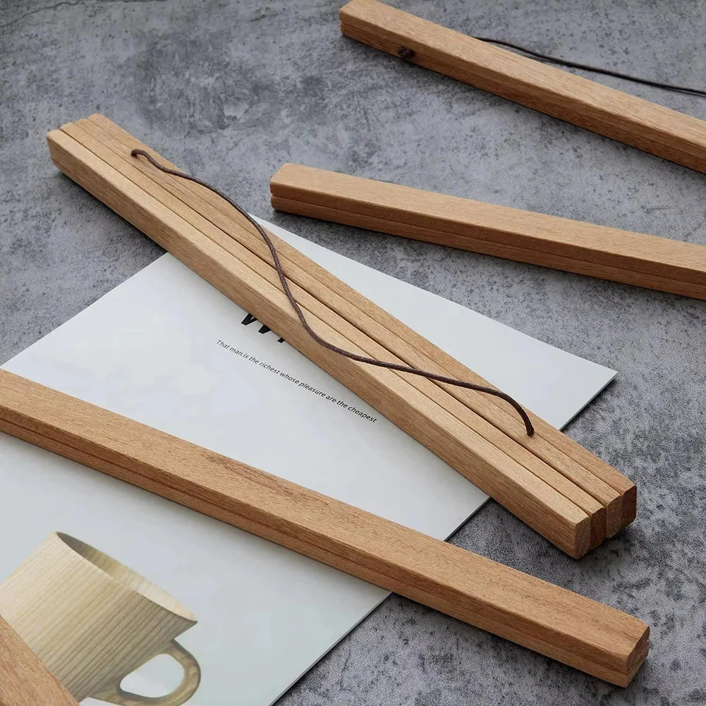 Magnetic Wooden Art Holder 41cm Magnetic Teak Hanger Magnetic Pins Damage-Free Natural Teak Wood Flexible Sizes