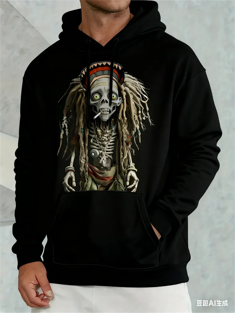 

3D Dazzling Cool Skull Printed Men's Hoodies Autumn Fashion Leisure Men Clothing Outdoor Street Hip Hop Long Sleeve Sweatshirts