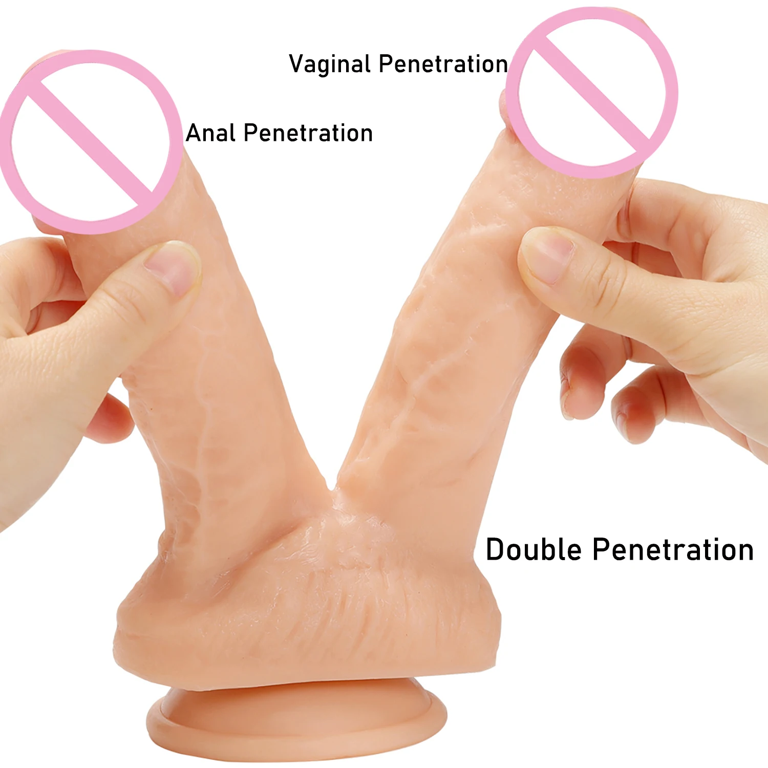 Huge Double Dildos Double Penetration Vagina and Anus Soft Penis Realistic Dick Sex Toys Phallus Double Headed Dildo for Women