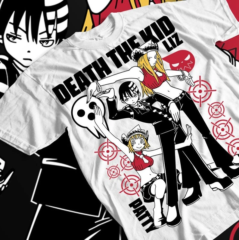 Soul Eater Y2K Aesthetic T shirt Trendy Oversized Unisex Vintage Loose Short Sleeves Classic Streetwear high quality Comfortable
