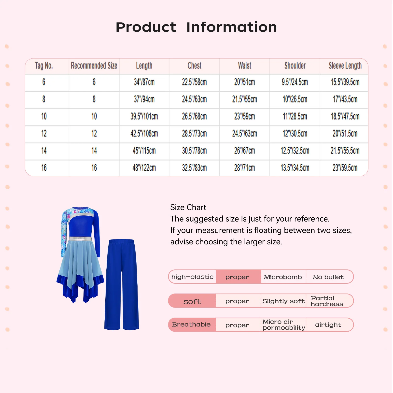 

Kids Girls Worship Lyrical Praise Dance Costume Outfit Long Sleeve Dance Liturgical Tunic Dress Church Choir Performance Clothes