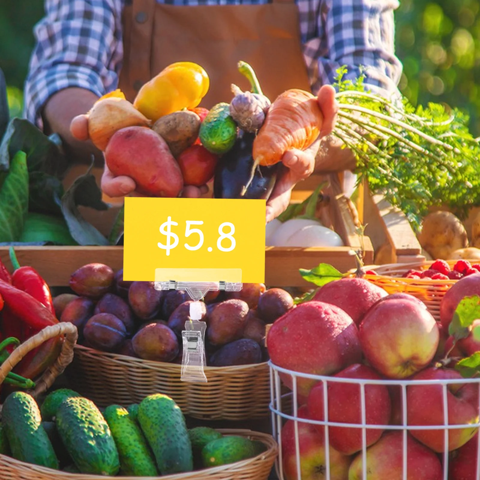 

10pcs Transparent Label Clips For Price Tags Notes Cards Name Badges Wedding Party Table Menu Fixator Clamp Organizer