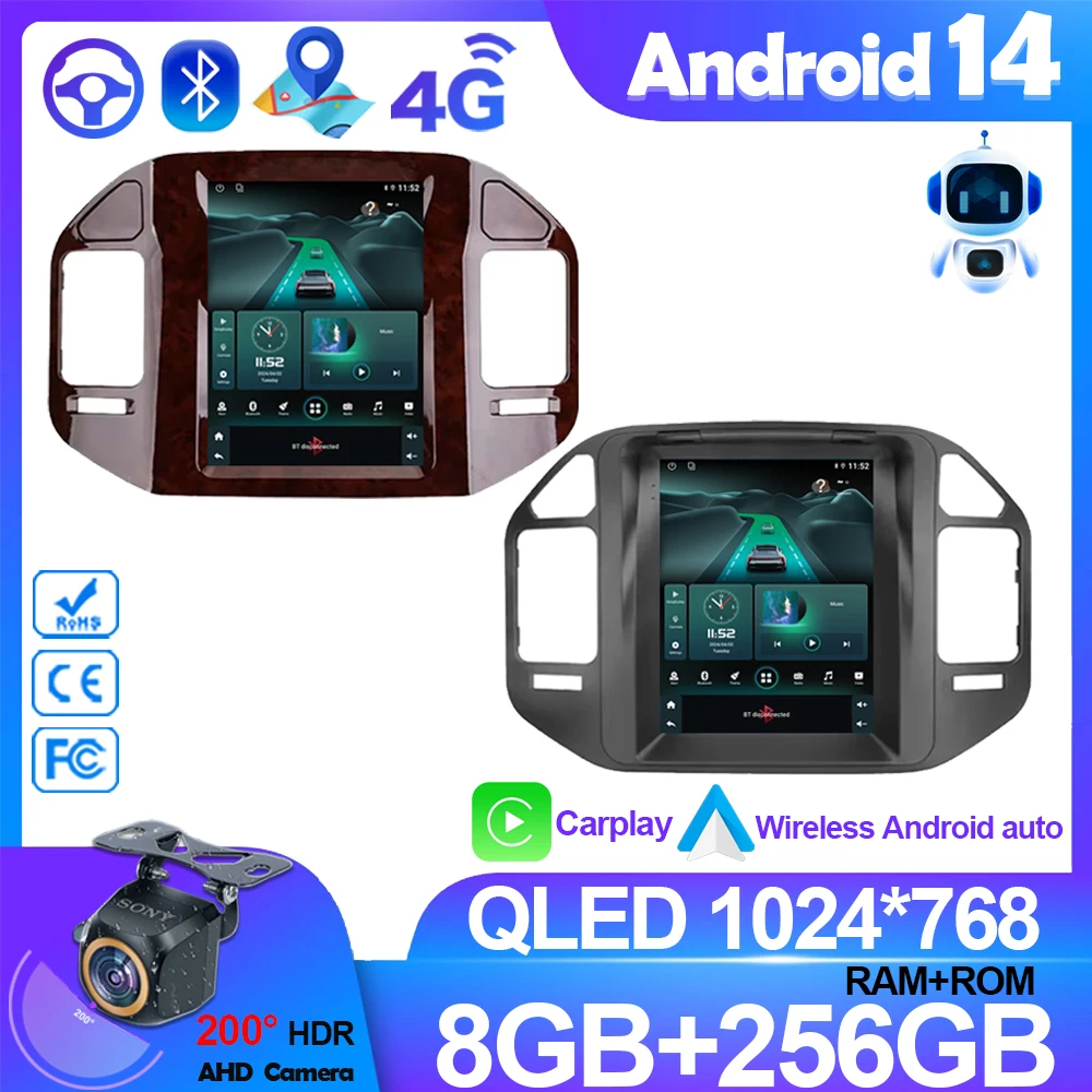 Android 14 For Mitsubishi Pajero 3 V60 V68 V73 1999 - 2011 9.7 Inch Car Radio Stereo Multimedia Player GPS Navigation 2 din Head