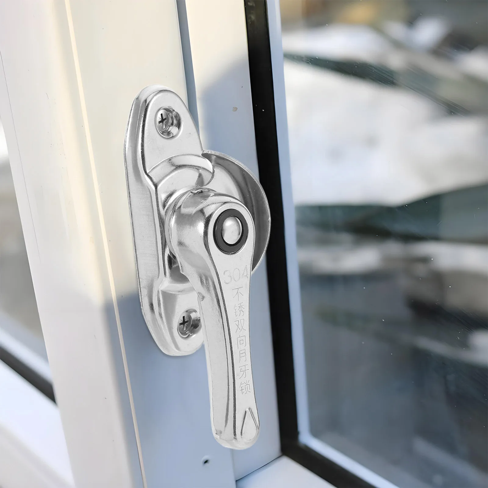 

2Sets Door Window Hook Stainless Steel Crescent Security Buckle Easy Install No Tools Needed Enhanced Safety for Home