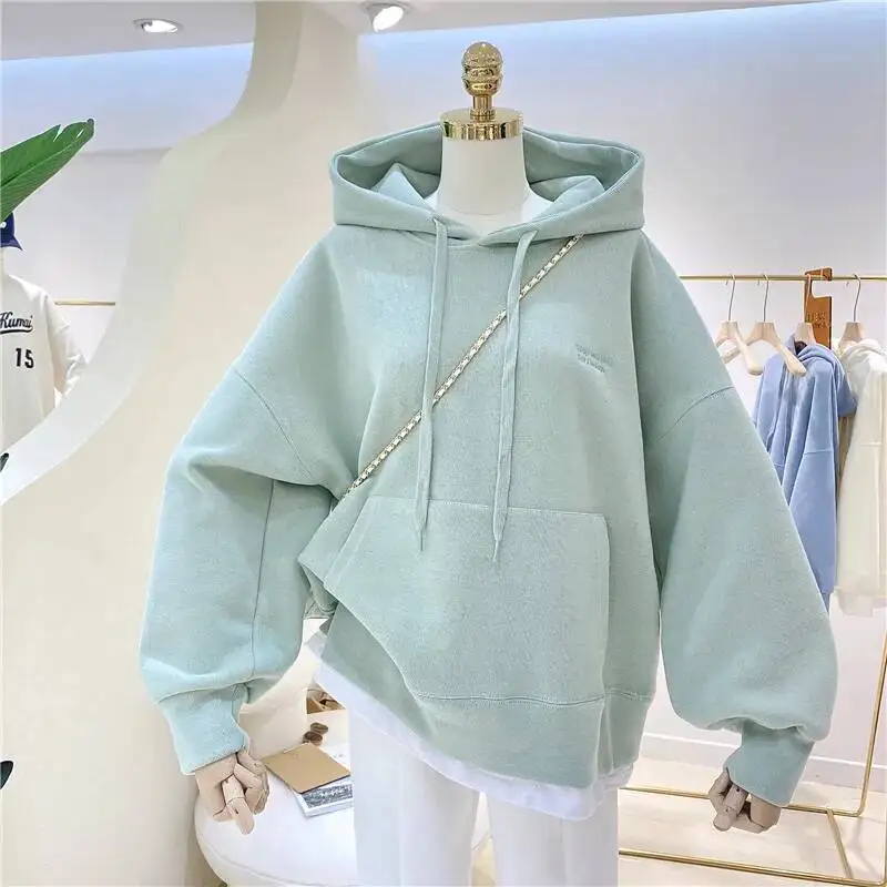 Moletom sólido feminino hoodies com zíper moletom velo manga longa pulôver casual solto ajuste leve estiramento 2025 bolsos