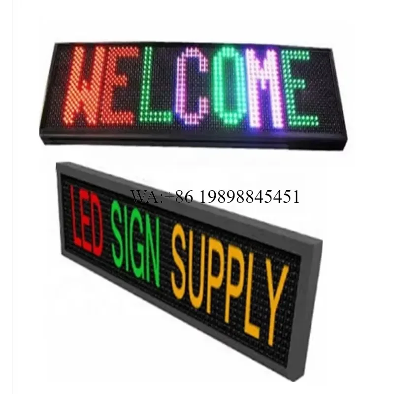 WMWMNU 12V Car Shop Use Suction Cup for Glass Window Installation LED Display Programable Scrolling Message Full Color Wifi