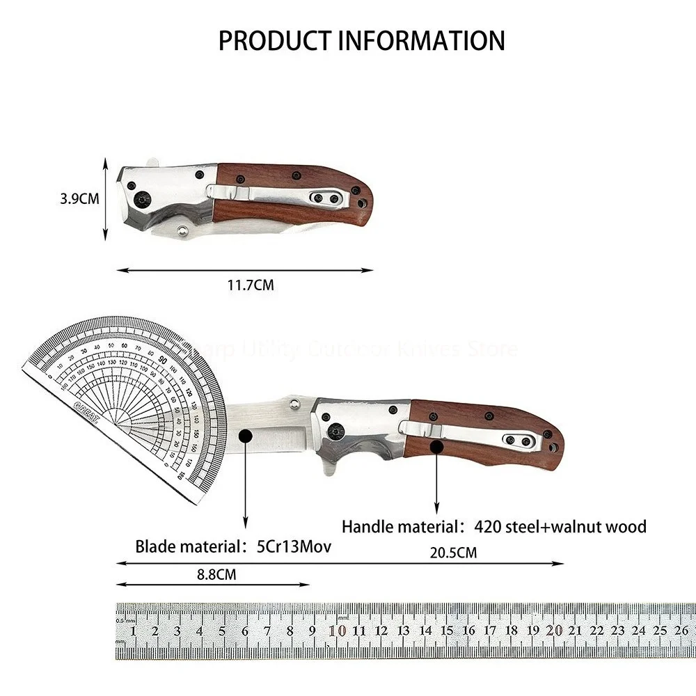 DA51 Langlebiges EDC Camping-Multitool Dschungel-Kletterwerkzeug Angeln Tragbare Messer Hohe Härte Outdoor-Klappmesser – Detail 3