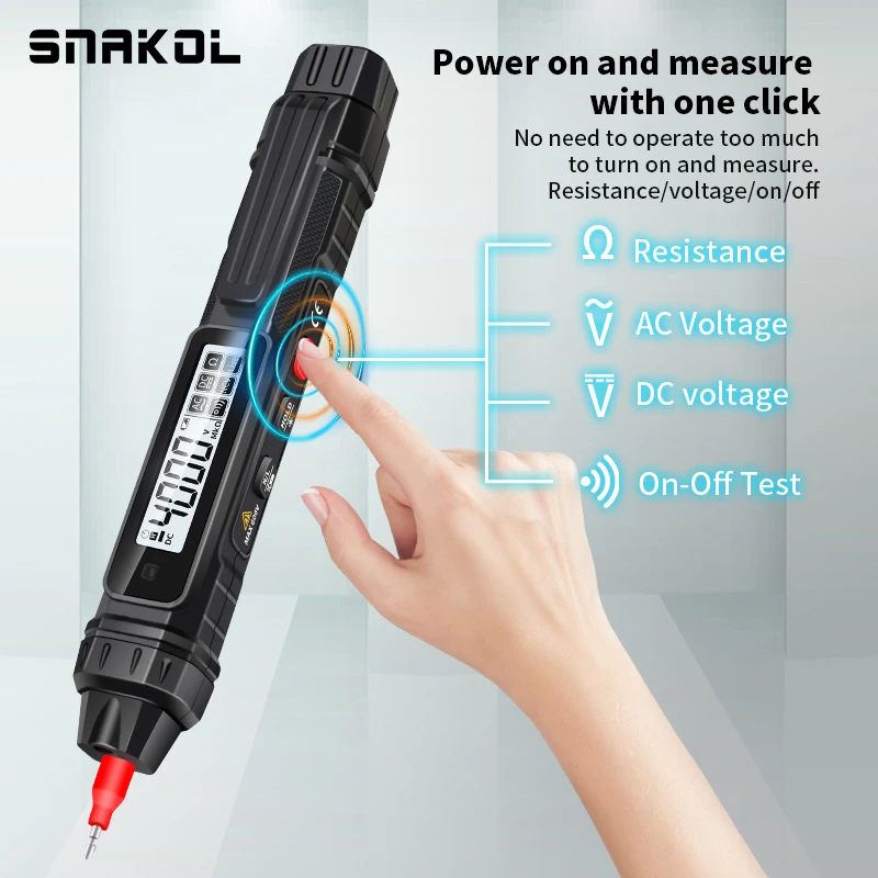 Multímetro Digital inteligente, bolígrafo Detector de voltaje de alta precisión sin contacto, rango automático de capacitancia OHm NCV, 4000