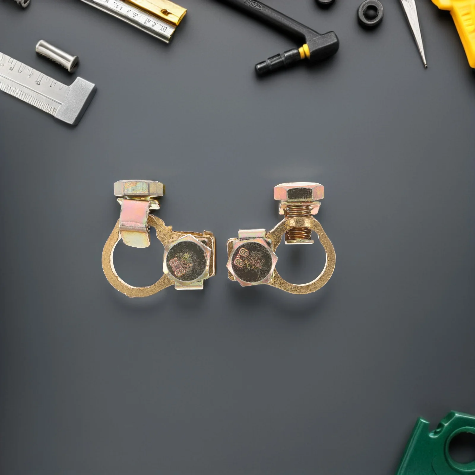 

2Pcs Car Terminal Copper Connector Clamps Positive Negative Post Adapter Heavy Duty Truck Boat Automotive Vehicle Cable