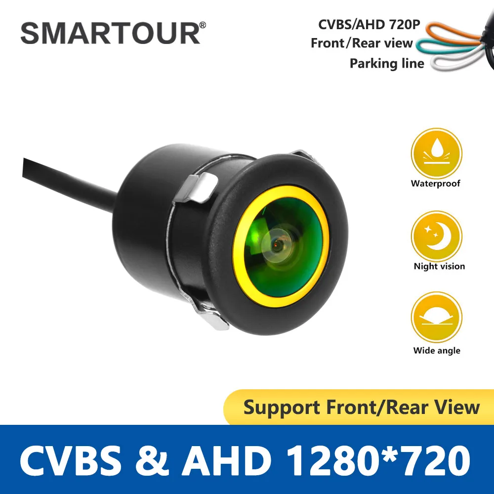 

Smartour AHD Vehicle Fisheye Lens HD Night Vision Golden Lens MCCD Car Rear View Reverse Backup Front Camera For Parking Monitor