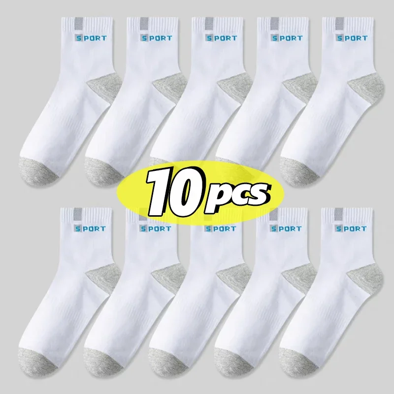 Baumwolle Socke für Männer Sport Atmungsaktive Weiche Brief Mode Turnschuhe Hohe Elastische Mittelrohr Strumpf Handtuch Sox Sommer Laufen
