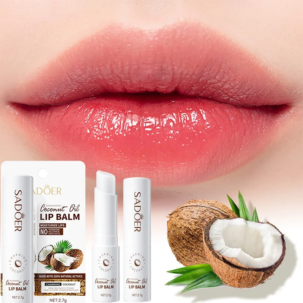 Kokosnuss-Lippenbalsam, dauerhafte Ernährung und Feuchtigkeit für Männer und Frauen, tägliche Pflege, Lippenbalsam, feuchtigkeitsspendend, reparierend, trockene und rissige Lippen