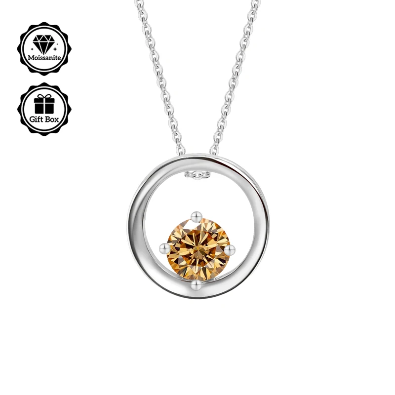 LAMVOICE Schmuck für Frauen, Weihnachtsgeschenk, hochwertiger Schmuck, hypoallergene Halskette, 0,5 Karat Moissanit-Halskette für Frauen