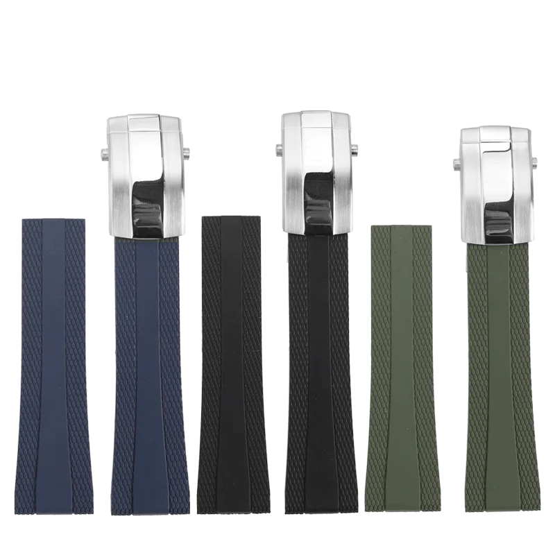 Pasek 22 mm z miękkiej naturalnej gumy do paska Breitling New Superocean Navitimer AvengerA17376211  Bransoletka do zegarka Składana klamra