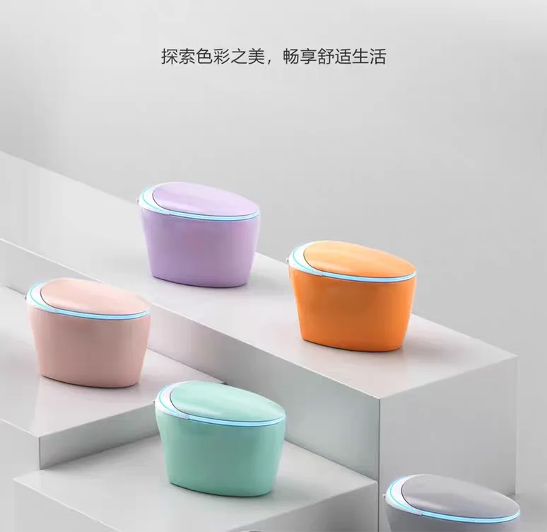 

New JMOWTO Household Egg-shaped Color Orange Gray Smart Toilet Integrated Automatic Voice Remote Control Toilet