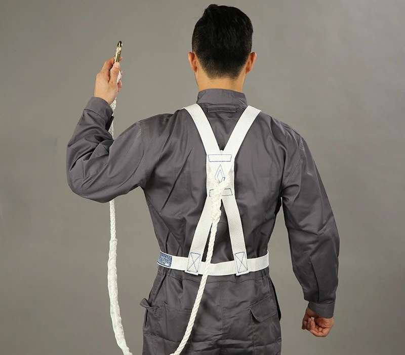 مجموعة سلامة العمل على ارتفاعات عالية: حبل أمان، حزام حماية من السقوط لكامل الجسم 5 نقاط ونصف الجسم #4