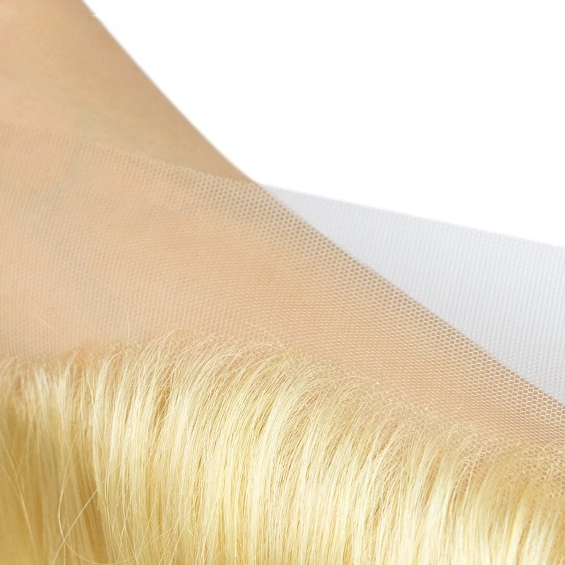 شعر بشري 613 أشقر مموج 13x4 دانتيل أمامي 10-22 بوصة 150% كثافة نهاية كاملة جزء مسبق شعر عذراء برازيلي تم قطعه مسبقًا