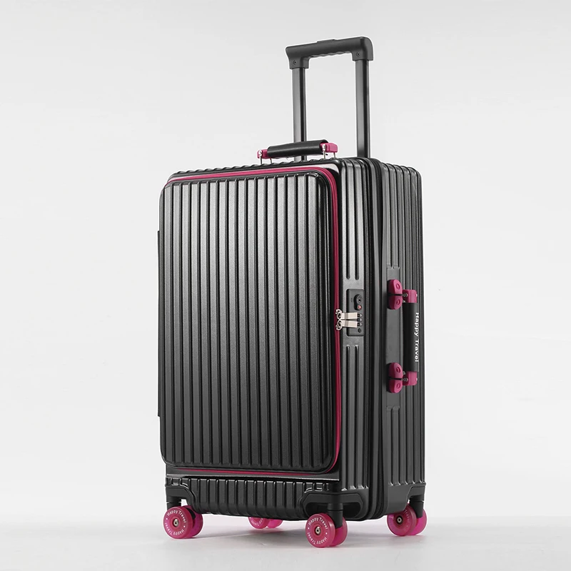 حقيبة أمتعة للكمبيوتر الشخصي بفتحة جانبية للنساء مقاس 20 بوصة حقيبة حمل متعددة الوظائف مقاس 28 بوصة قابلة للتوسيع ذات سعة كبيرة #2