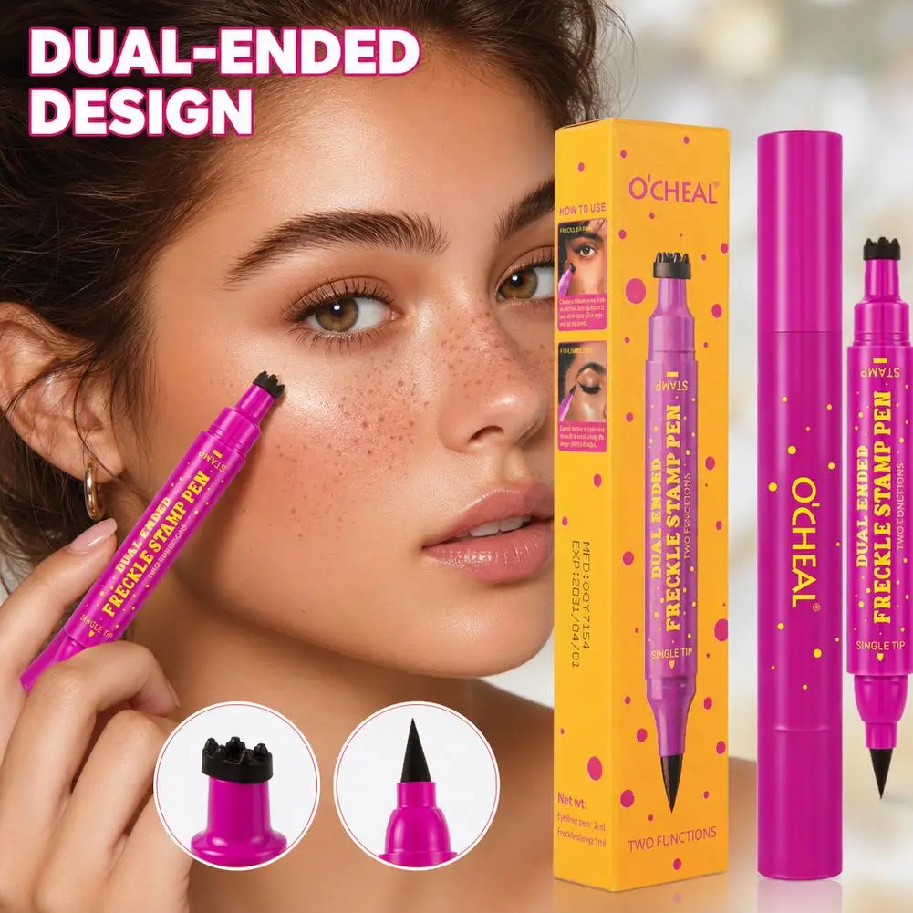 Dual Eyeliner Ended Freckle Stamp Pen Waterproof Natural Freckle Maker Precision Lasting Spot Tip Beauty Mole Dot Pen