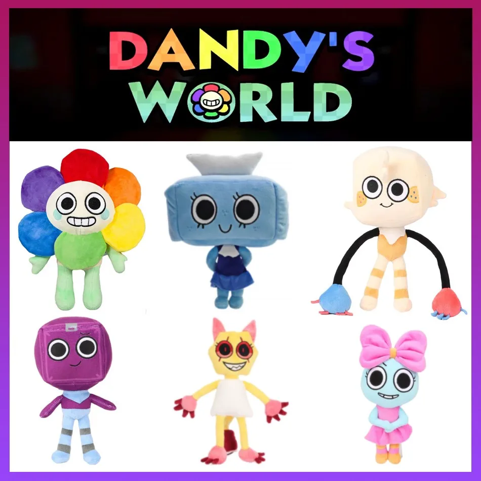 

30cm Dandy's World Plush Cute Dandy World Scrap Stuffed Horror Game Goob Pebble Plushie Soft Pillow Doll Kawaii Room Decor Toy