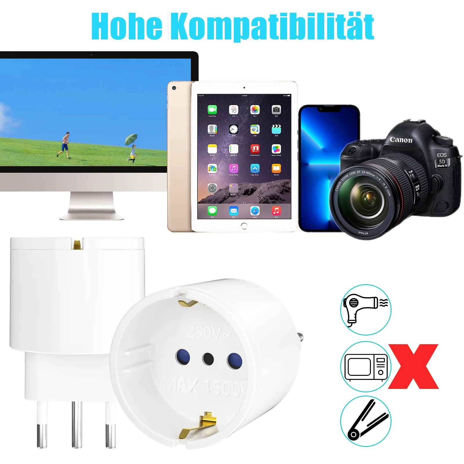 3 قطعة الاتحاد الأوروبي إلى تكنولوجيا المعلومات إيطاليا السفر محول القابس 250 فولت الأوروبي العالمي محول القابس التيار المتناوب الجدار شاحن مقبس الطاقة للسفر إيطاليا #5