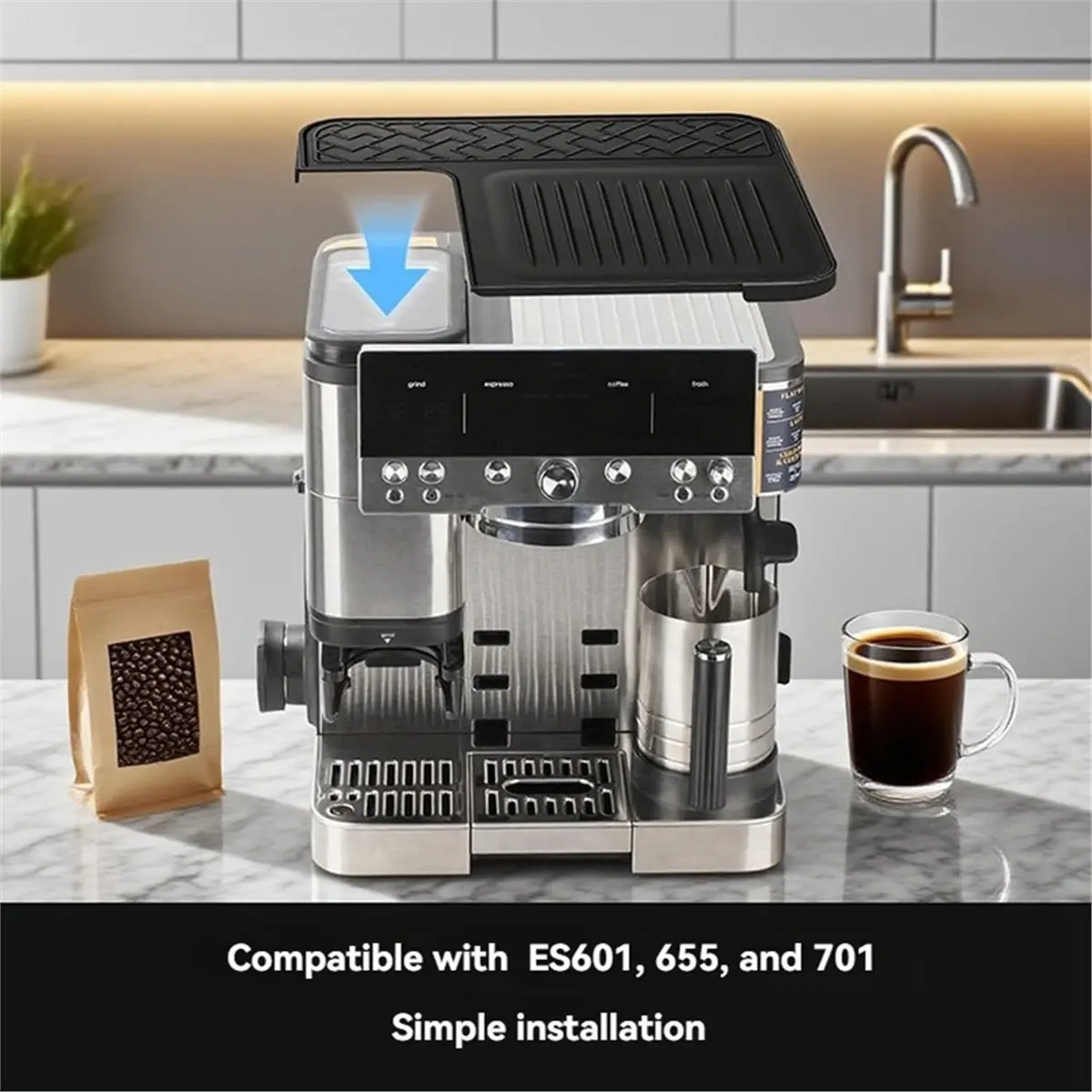 Top For Ninja ES601 ES655 ES701 Coffee Handle Tamper Holder Portafilter Funnel Anti-Slip Mat Espresso Machine Tool Set