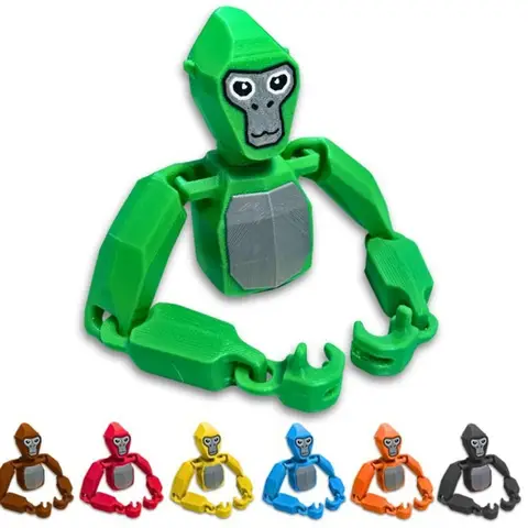 Gorilla tags, Monkey 3D printed dolls, cartoon animal toys creative collectiondesktop decoration，Birthday and Christmas Gifts