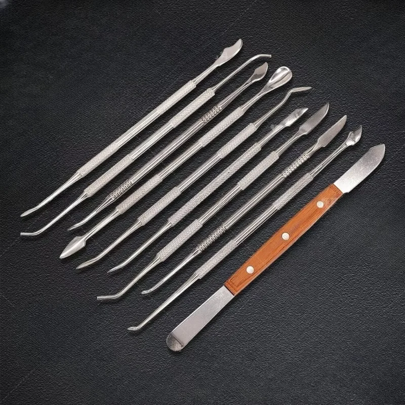 10pcs/set Lab Special Plaster Carving Knife Wax Spoon Mixing Knife Mixing Knife Stainless Steel Filling Tool..