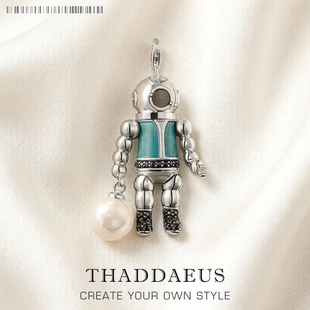 Wisiorek Aquanaut Diver Aliens Marka Biżuteria Moda Europa 925 Sterling Silver Akcesoria Prezent dla kobiet i mężczyzn