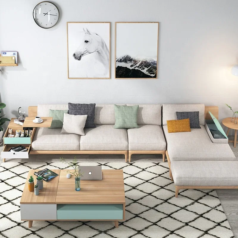 

Для современного деревянного каркаса, соответствующие ящикам, L-образный секционный диван, набор мебели, диваны для гостиной