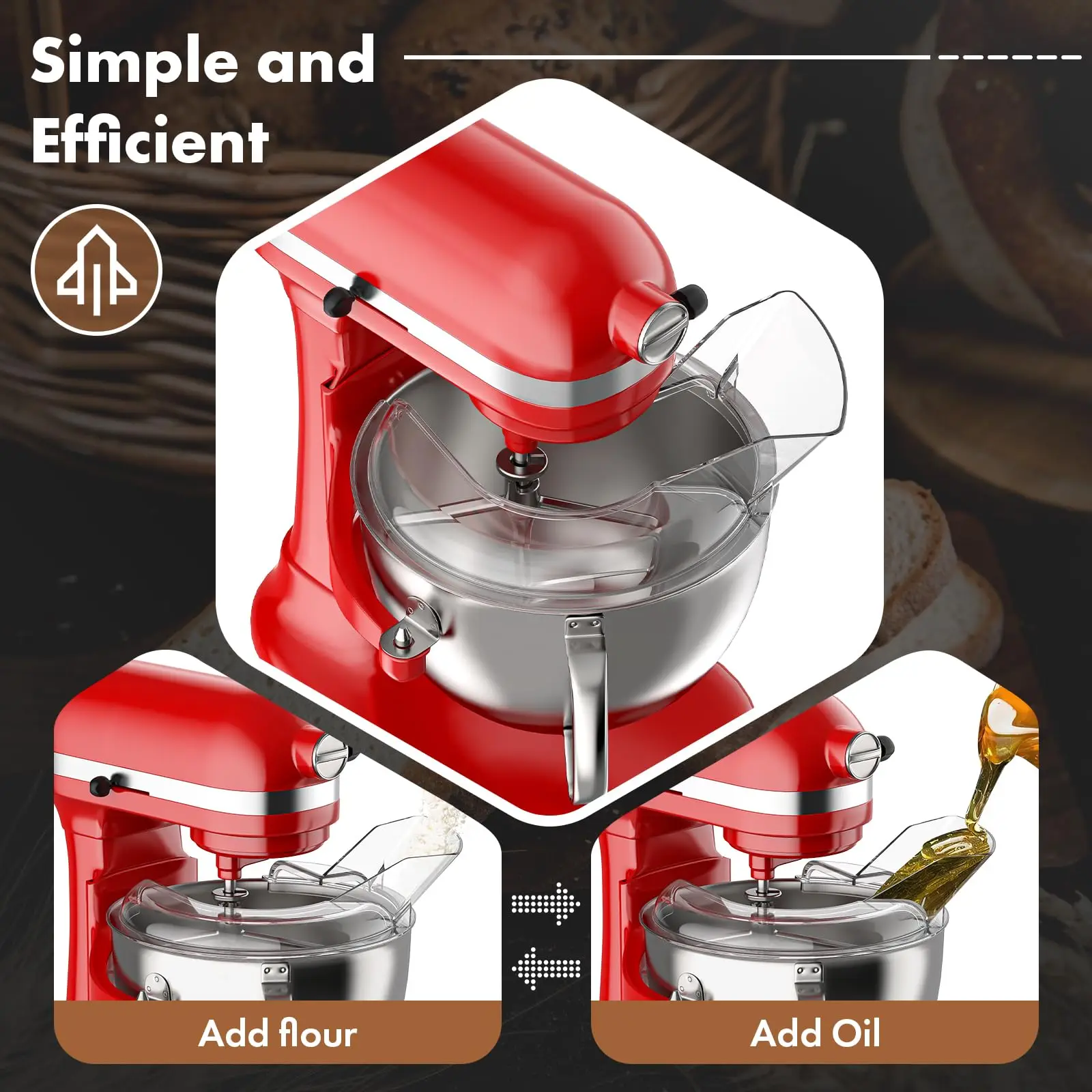 Pouring Shield for KitchenAid 4.5 and 5 Quart Tilt Head Stand Mixers Clear Secure Fit Splatter Guard Dishwasher Safe