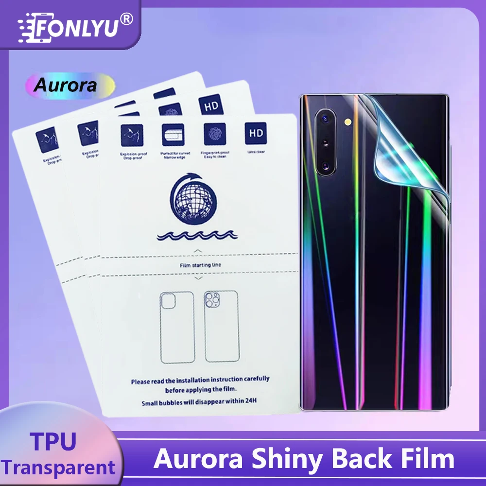 FONLYU TPU Aurora Back Skin Sticker Cellphone Rainbow Colorful Protective Films For Screen Protector Cutting Machine DIY Plotter