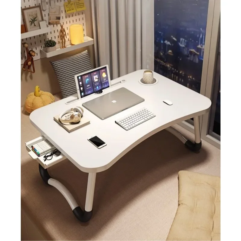 Foldable bed, small table, study desk, multifunctional notebook, computer table bracket, bedroom bay window table, kang ji