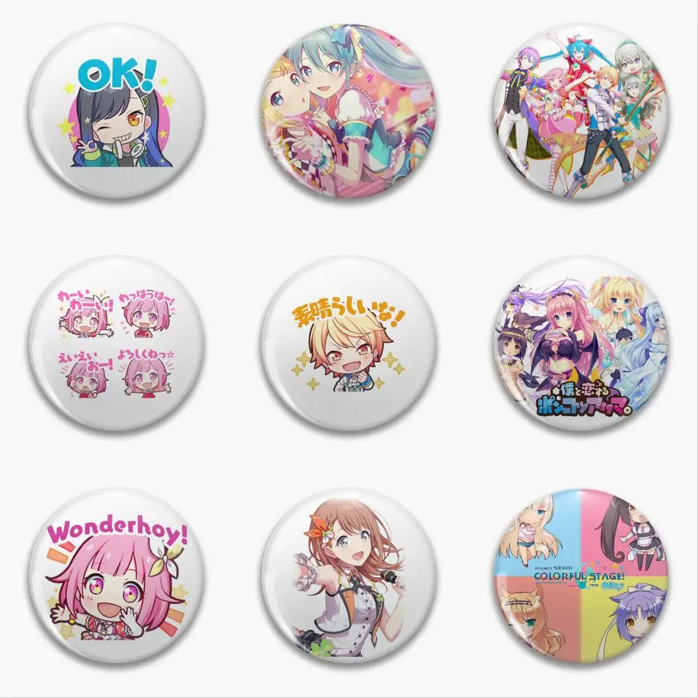Proyecto SEKAI insignia Pins Collar divertido ropa personalizada Manga Broches de Metal Broche Pins para mochilas Moda Manga