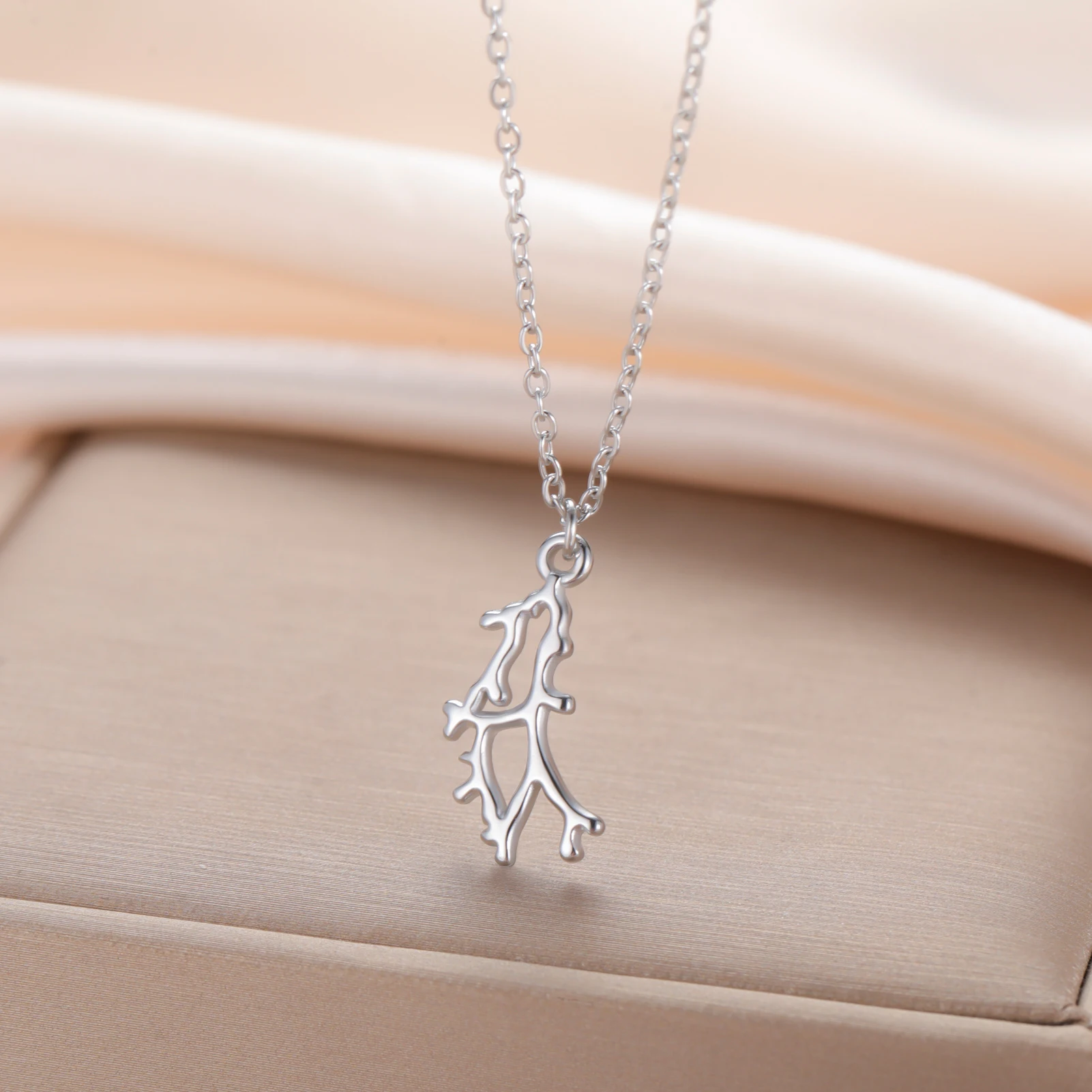 My Shape Sea Turtle Coral Pendant Necklaces for Women  Gold Color Stainless Steel Ocean Series Jewelry Accessories Gifts