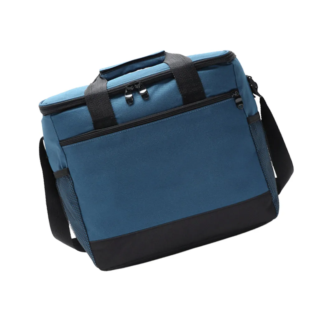 

Темно-синяя термоизолированная сумка-холодильник для пикника, водонепроницаемая, для хранения продуктов, большая вместимость, для кемпинга и семейного использования