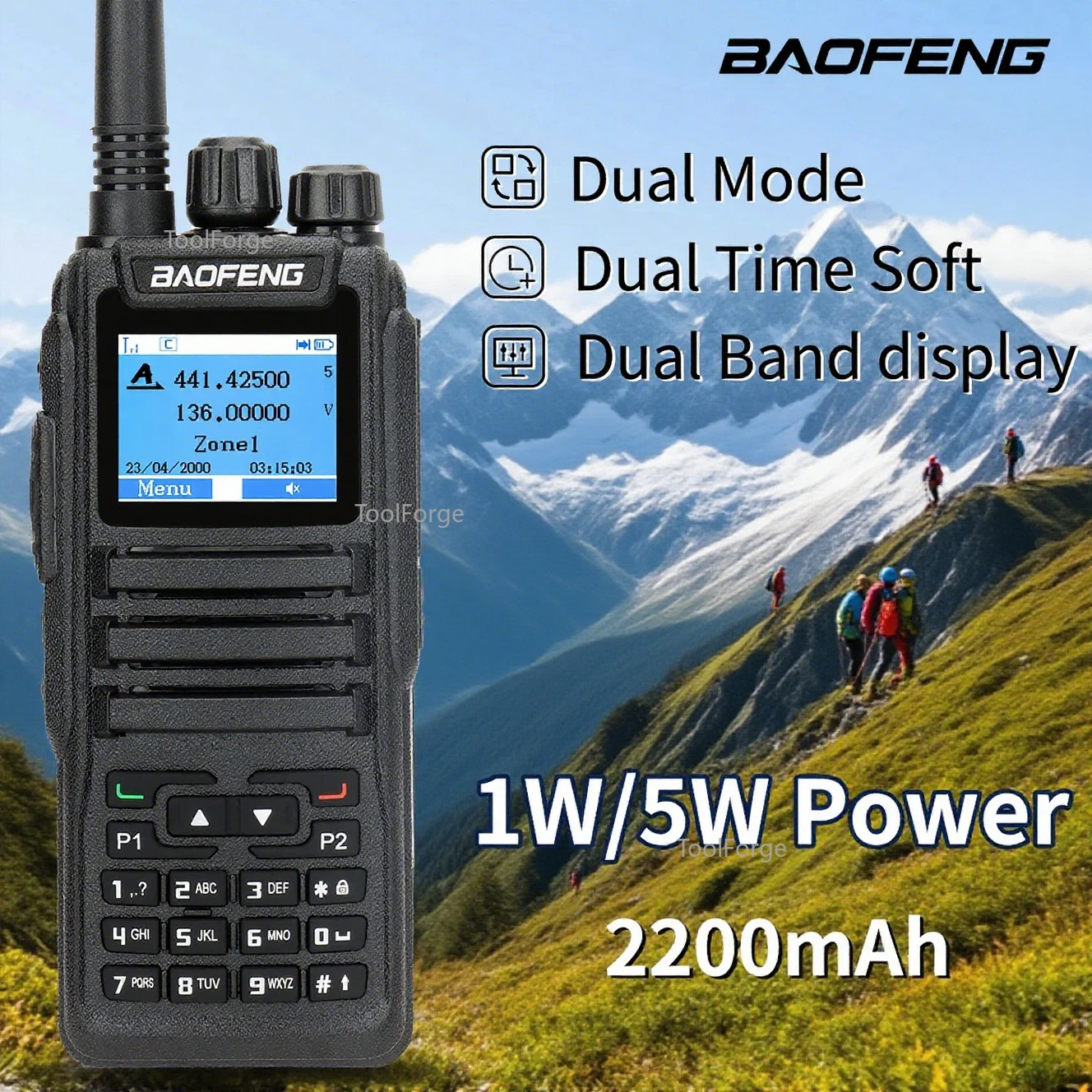 Baofeng DM1701 Digital Walkie Talkie Dual Mode Analog Two Way Radio Open GD77 Dual Time Slot Tier 1+2 Hunting camping Ham Radio view 4