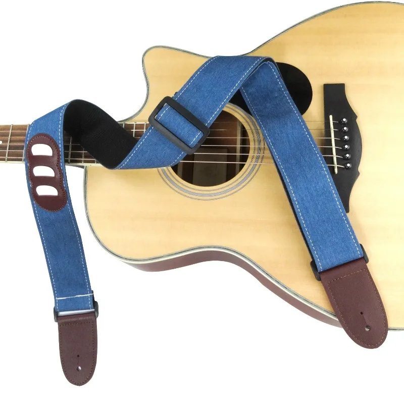 Shoulder Strap Suitable for Wooden Guitar, Electric Guitar, Cotton Denim, Foreign Trade, New Product
