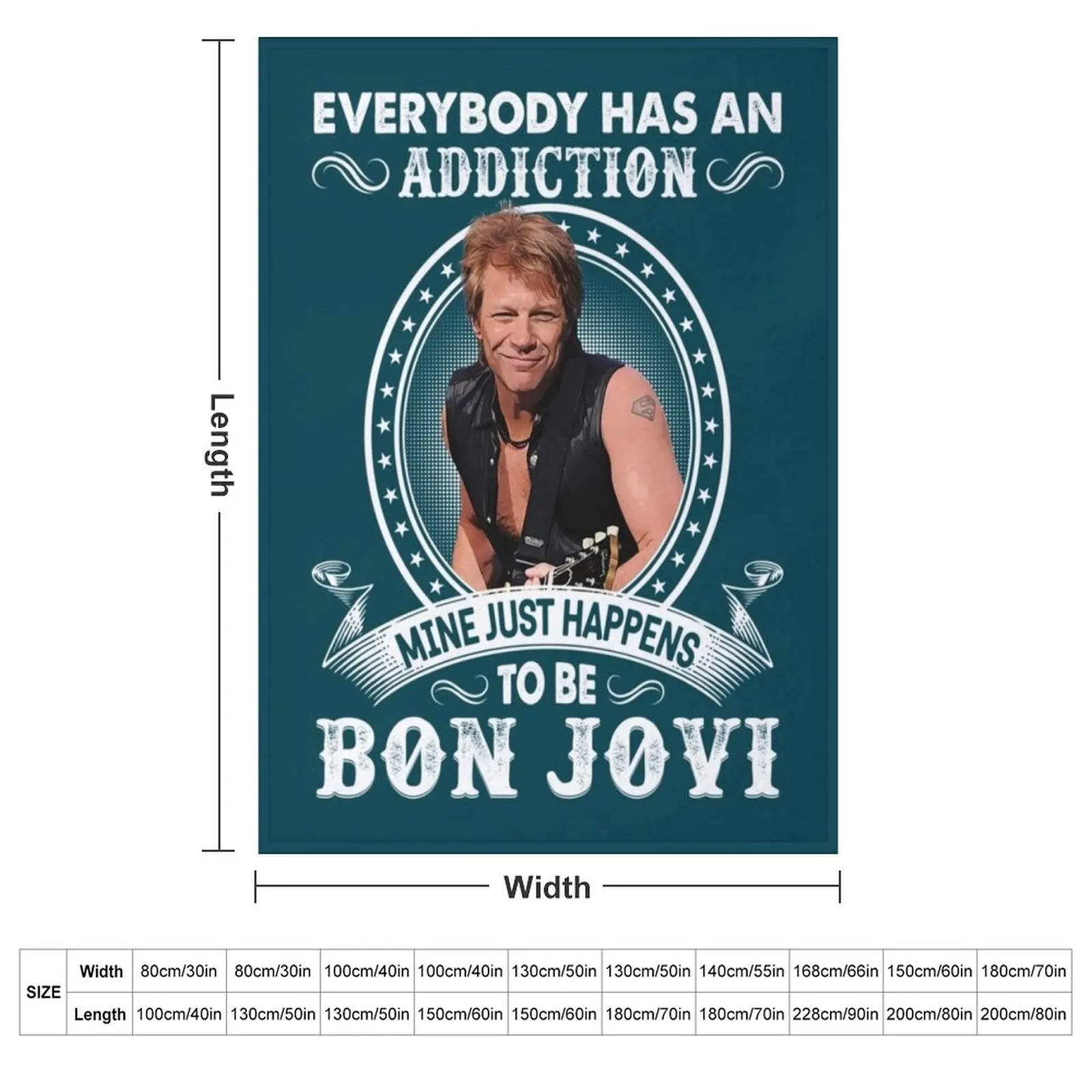 Everybody Has An Addiction Mine Just Happens To Be Jovi Rock Throw Blanket Nap Sofa Quilt Blankets