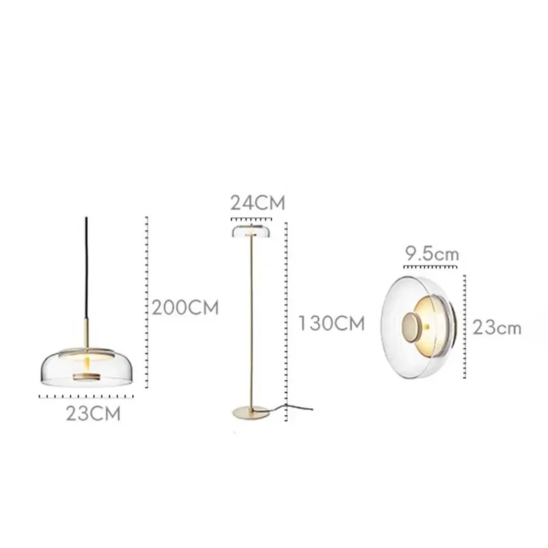 Biossi-Lámpara de pie posmoderna para sala de estar, dormitorio, mesita de noche, redonda, de vidrio, de diseñador