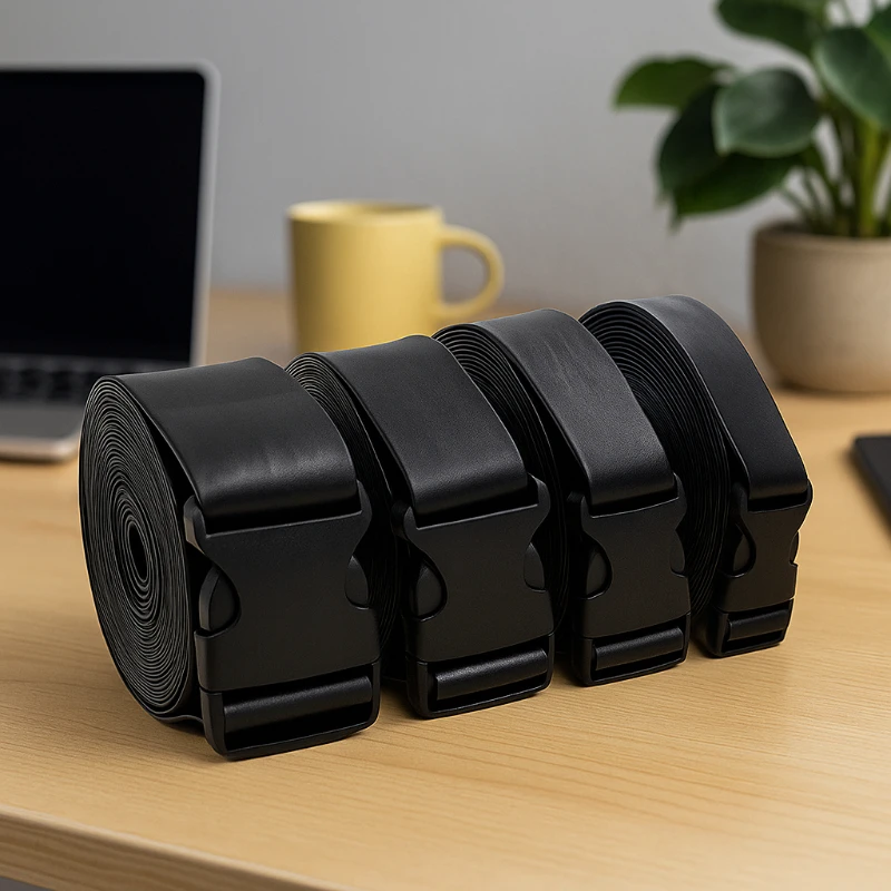 

1-5Sets 10-50mm Black PU Leather Cords Release Buckle Ribbons for Bows Bag Strap Backpack Belt Sling Hooks DIY Crafts Materials