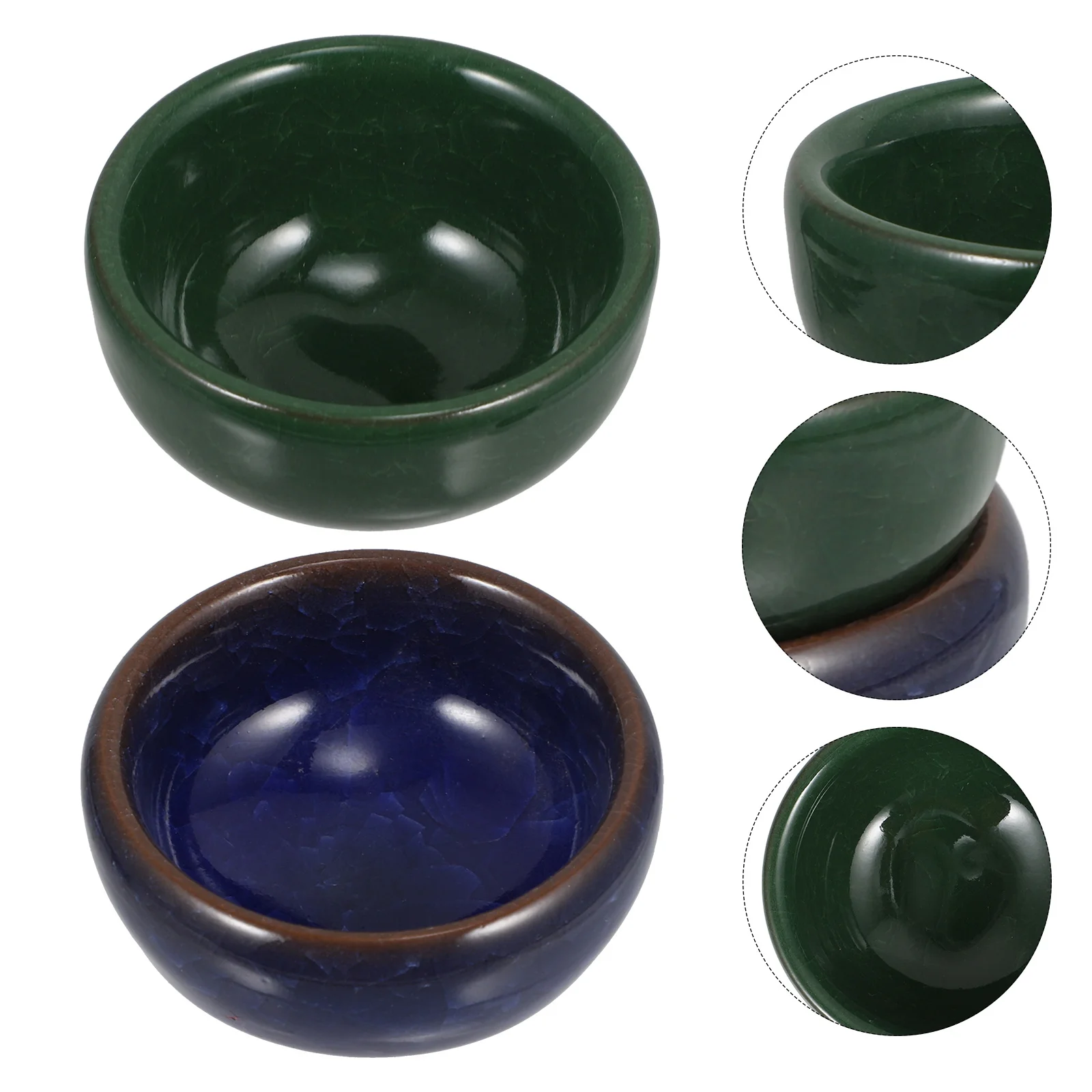 

2Pcs Ceramic Ink Dish Multi-Functional Ink Plate Durable Calligraphy Brush Tray Painting Pen Holder Stationery Supply