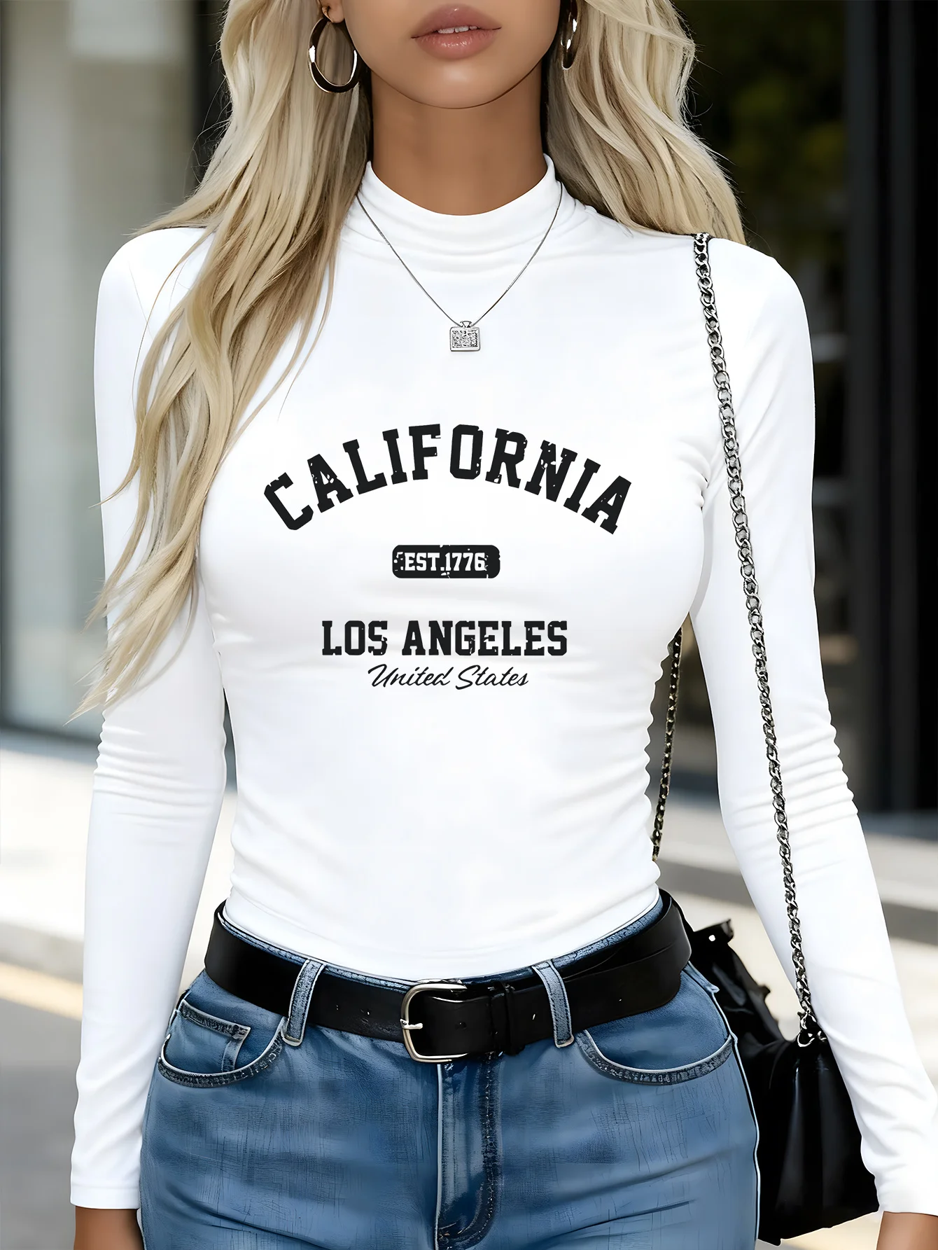 Women's Autumn Winter Y2K Casual Slim Fit Long Sleeve Warm Top, Christmas Snowflake Print Thermal Base Layer Shirt, Fashion Long
