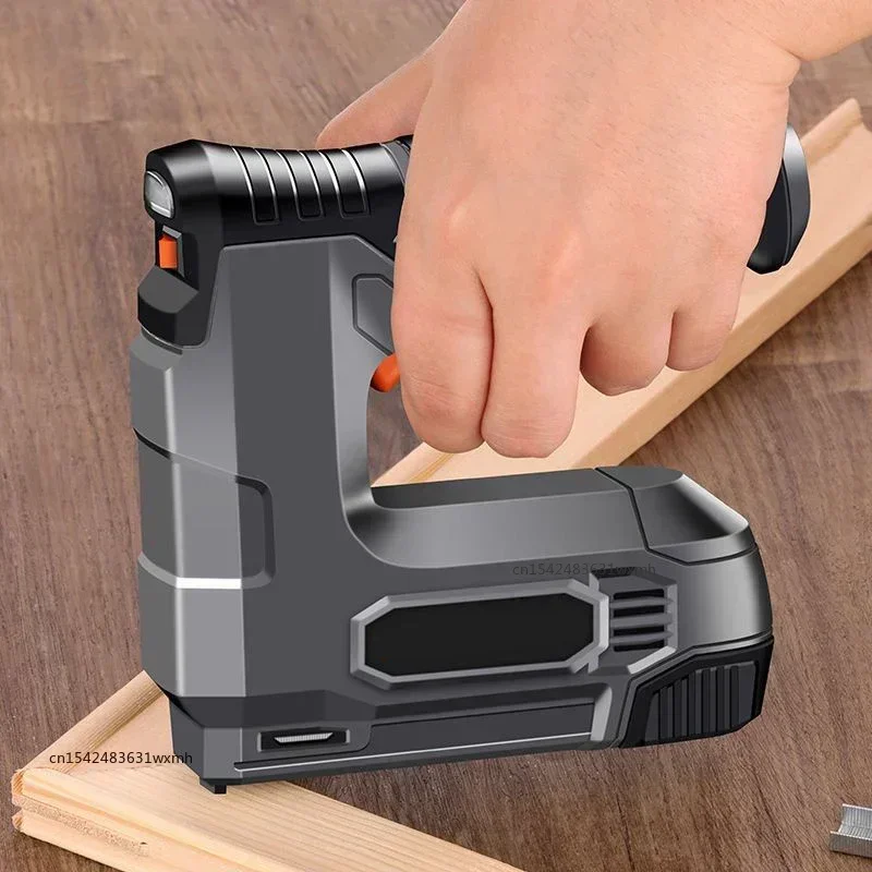 Electric Nail Gun Lithium Battery Wireless Nail Gun Furniture Staple Gun for Frame Staple Woodworking DIY Upholstery