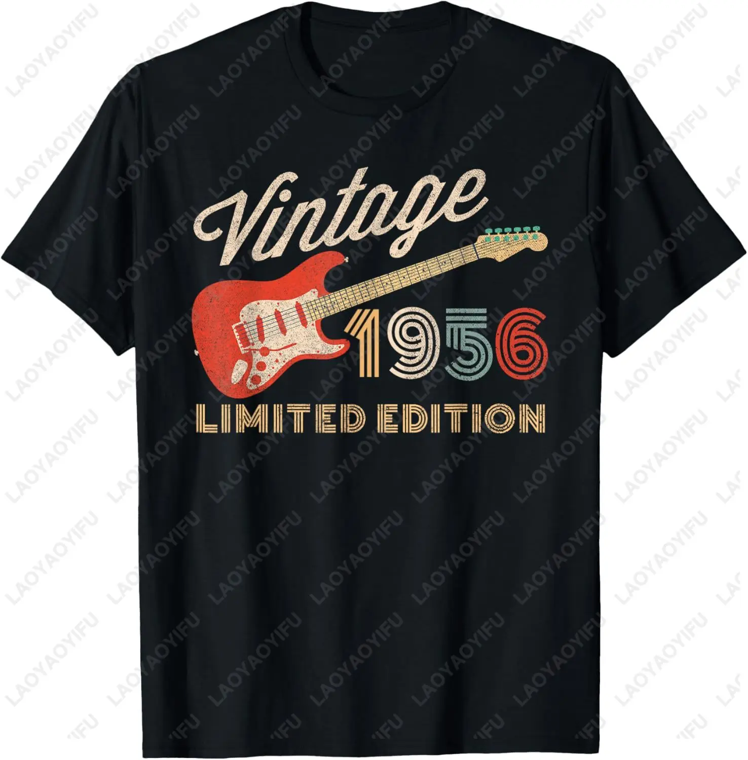 Vintage Guitar Graphic 1956 Limited Edition Birthday Gift T-Shirt Casual Fashion Harajuku Man Women Summer Breathe Comfort Tees