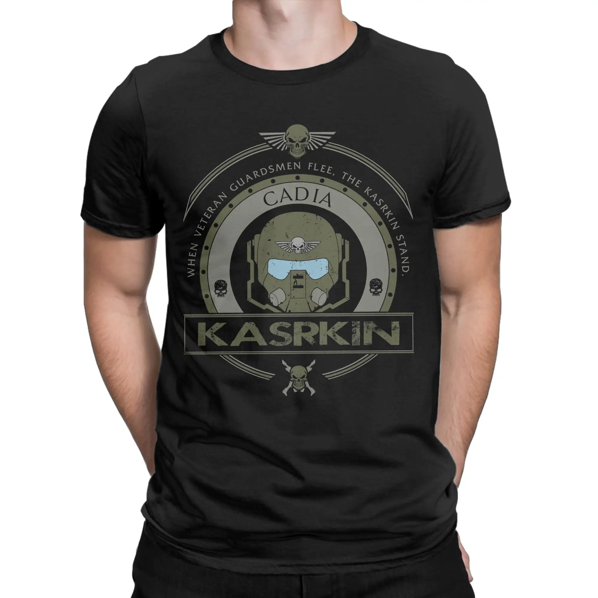 Kasrkin Elite Edition Death Korps T Shirt Men's  Pure Cotton Humorous T-Shirt Crewneck  Tees Short Sleeve Tops Original