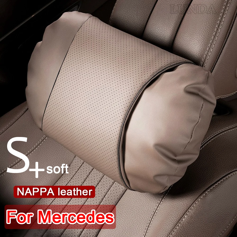 For Mercedes Benz Maybach S-Class Soft Design Headrest Leather Car Pillows Car Travel Neck Rest Pillows Seat Cushion Pillow