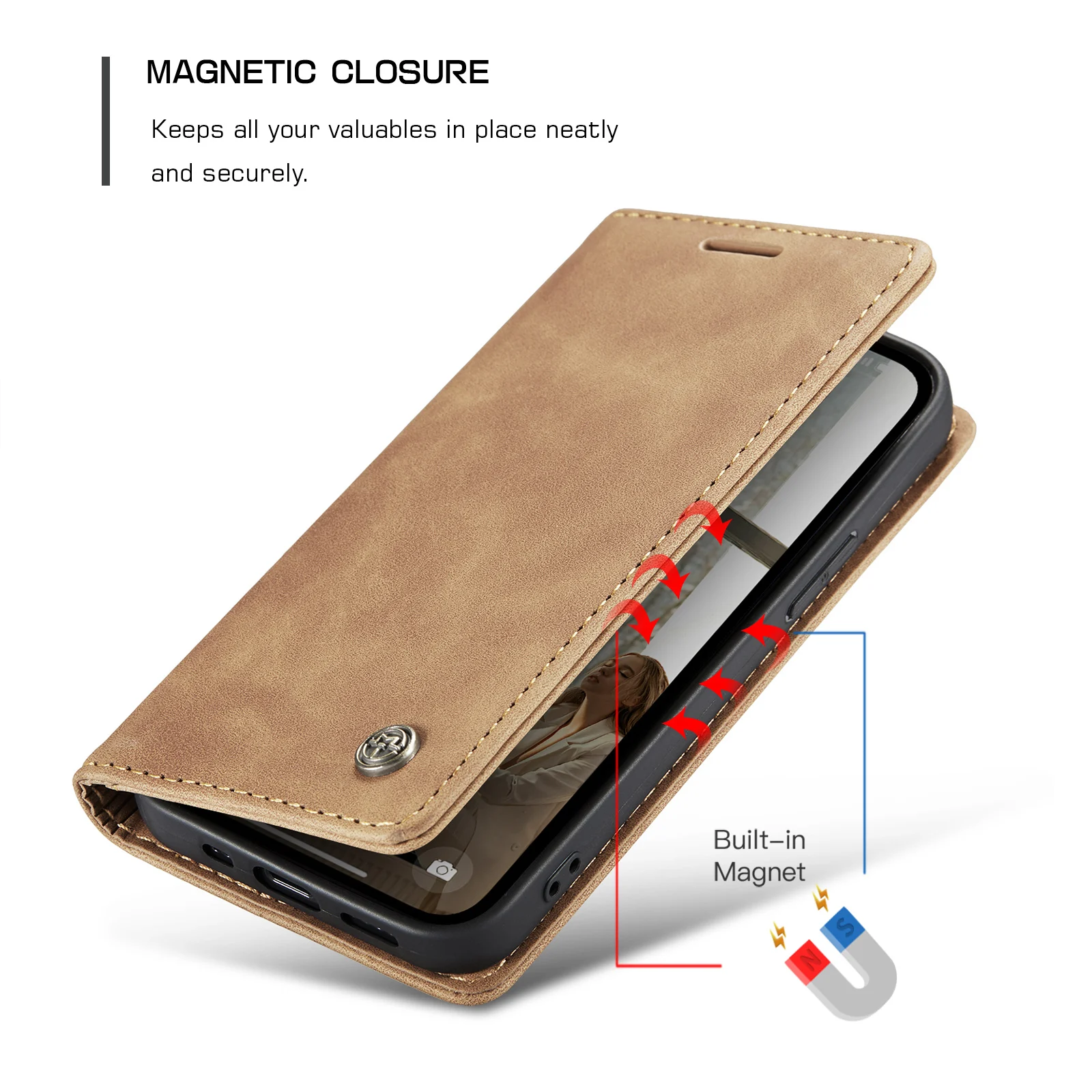 

CaseMe(013)Wallet Case For Samsung Galaxy S8 S9 S10 S20 FE S21 S22 S23 S24 S25 Ultra Magnetic Luxury PU Leather Card Stand Cover