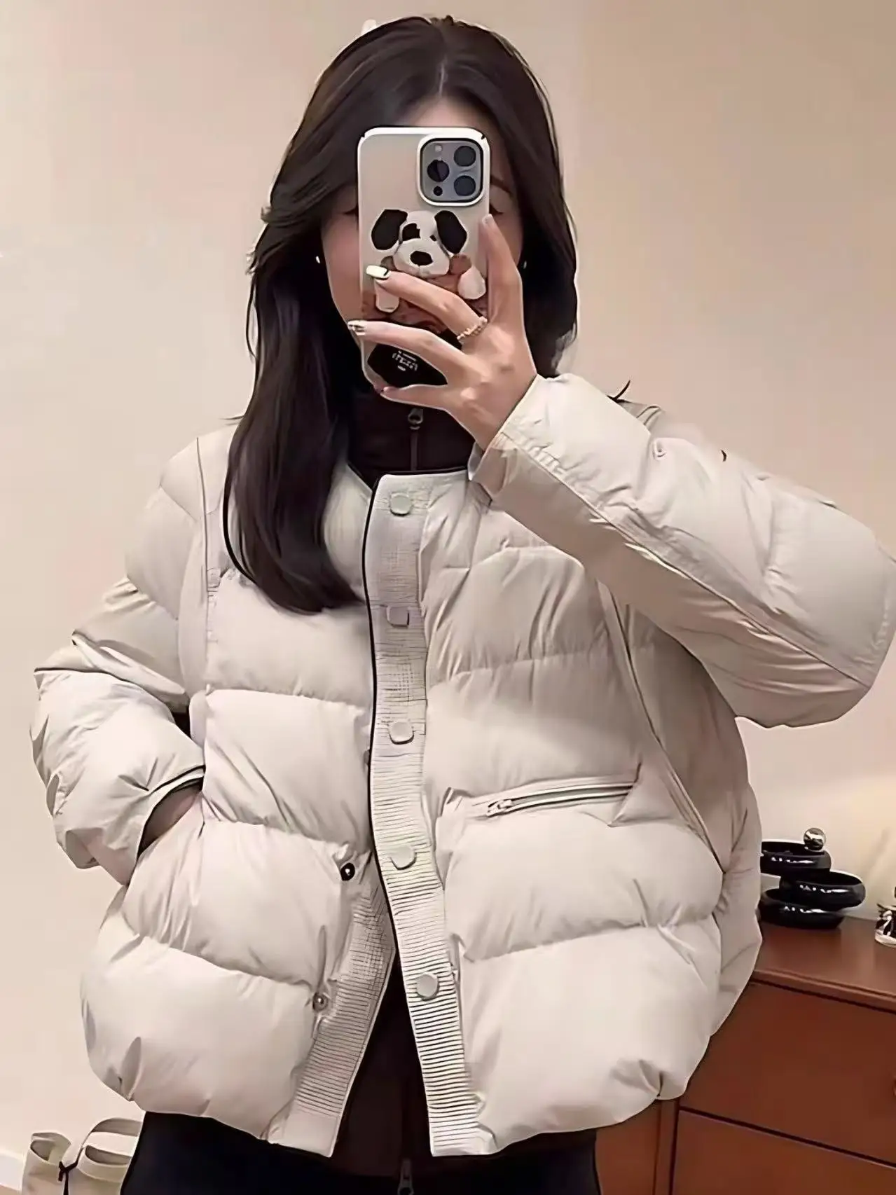 

Short White Duck down Jacket Women's Casual Fashion Warm Coat Winter New Style Compact Size Versatile Lightweight Outerwear